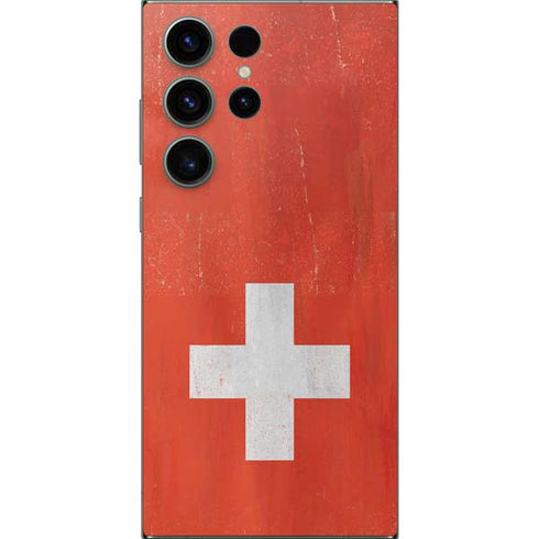 Switzerland Flag Distressed Galaxy S24 Ultra Skin
